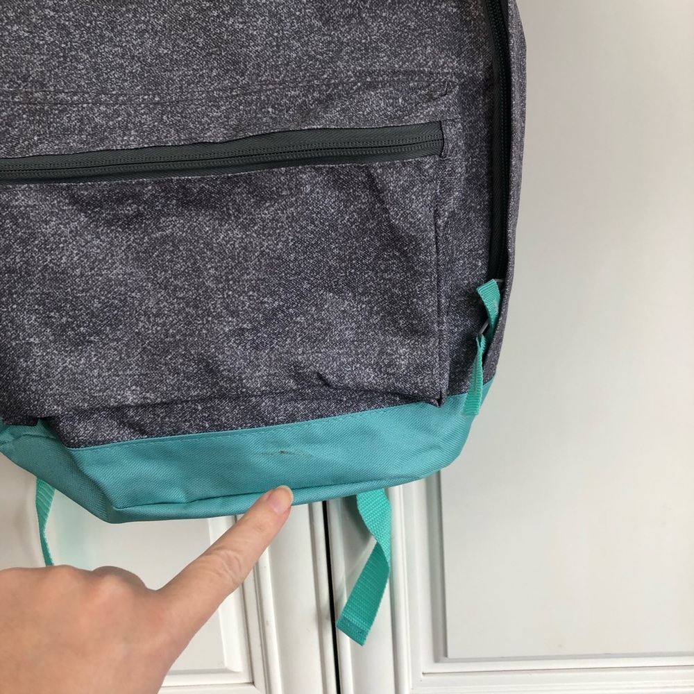 NWT Roots Student Backpack - grey / mint - Picture 4 of 13
